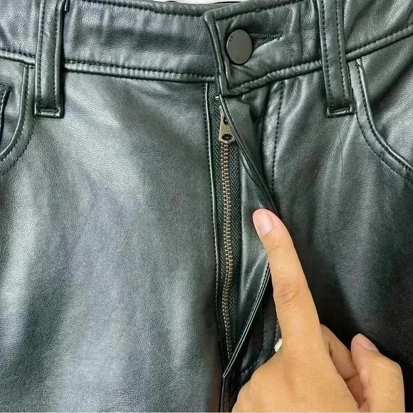 Abercrombie & Fitch Women’s Ankle Straight Ultra High Rise Faux Leather Pants 10 - Picture 5 of 9